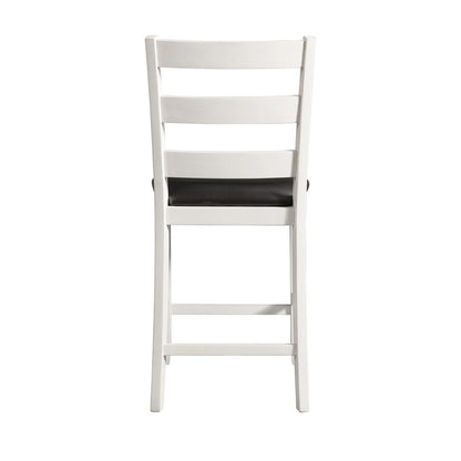 Martin - Counter Side Chair With Black PU (Set of 2) - White Finish
