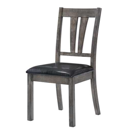 Nathan - Fan Back Chair With PU Seat (Set of 2) - Gray Oak