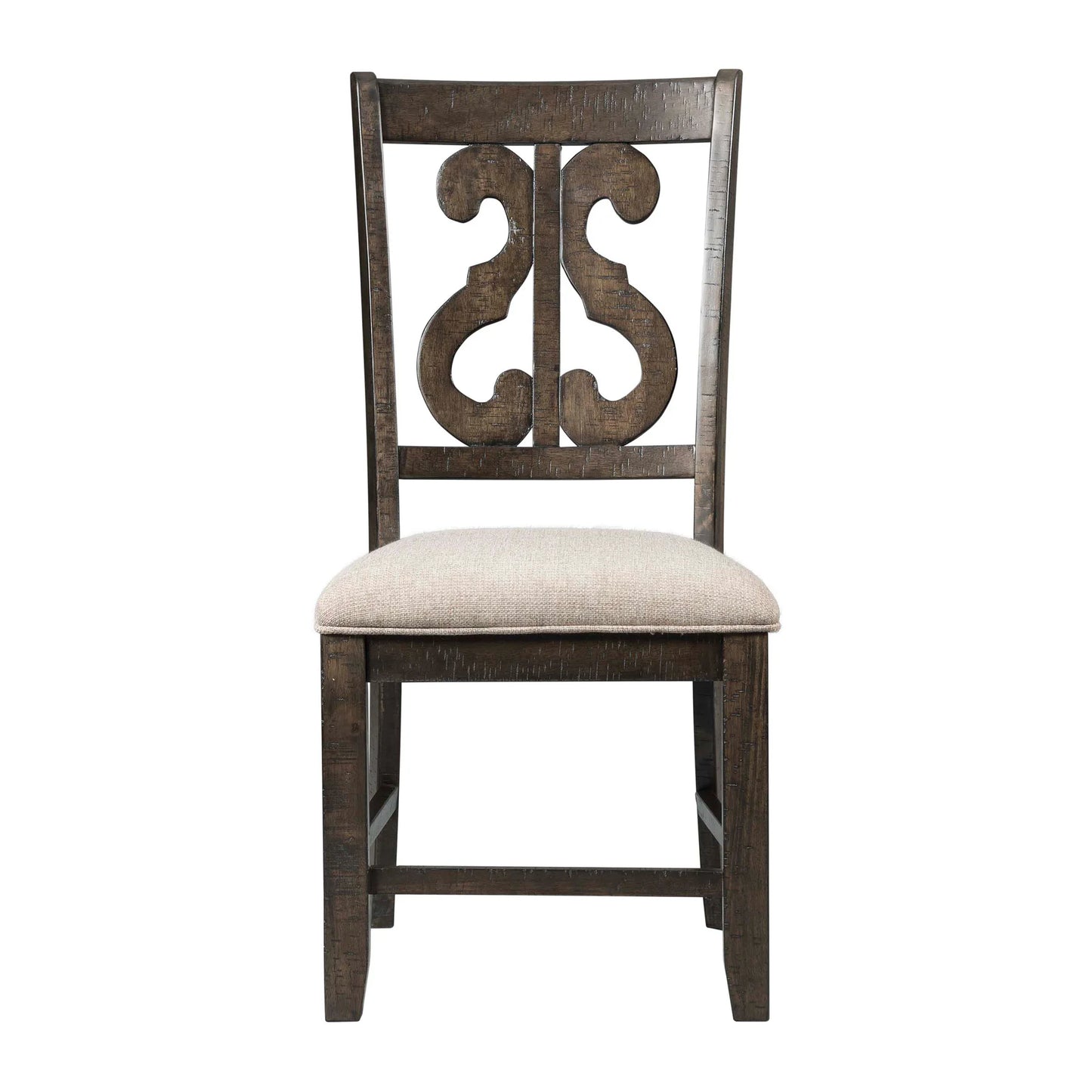 Stone - Wooden Swirl Back Side Chair (Set of 2) - Smokey Walnut
