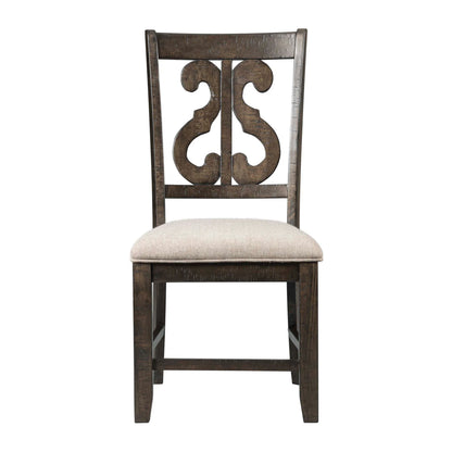 Stone - Wooden Swirl Back Side Chair (Set of 2) - Smokey Walnut