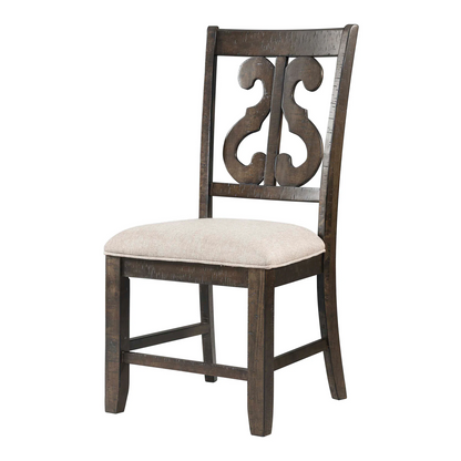 Stone - Wooden Swirl Back Side Chair (Set of 2) - Smokey Walnut