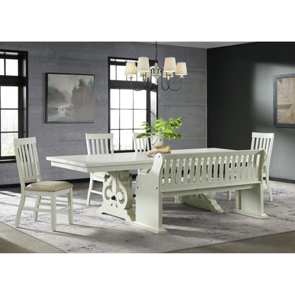 Stone - Pew Bench With Storage - White