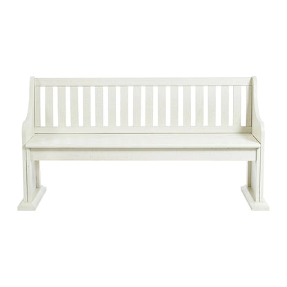 Stone - Pew Bench With Storage - White