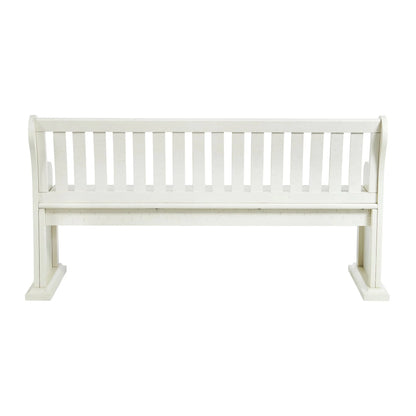 Stone - Pew Bench With Storage - White