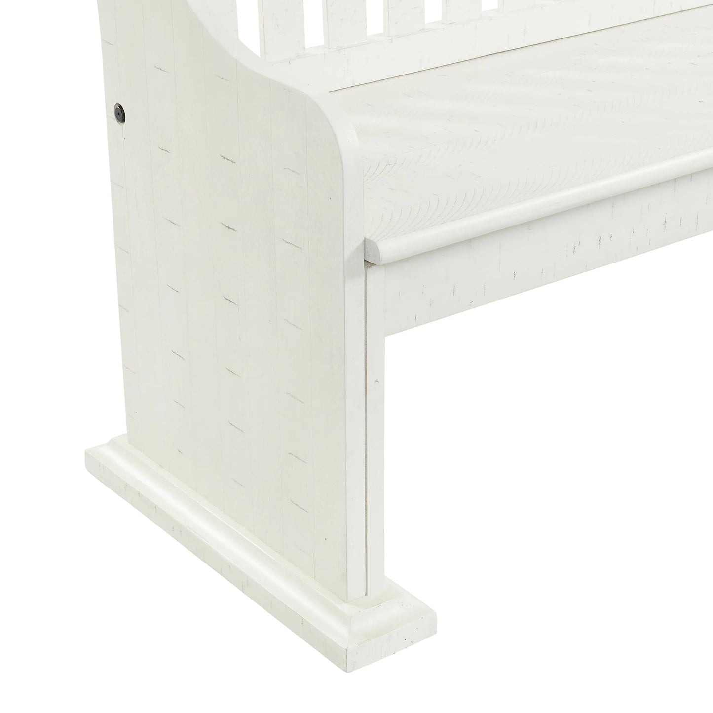 Stone - Pew Bench With Storage - White