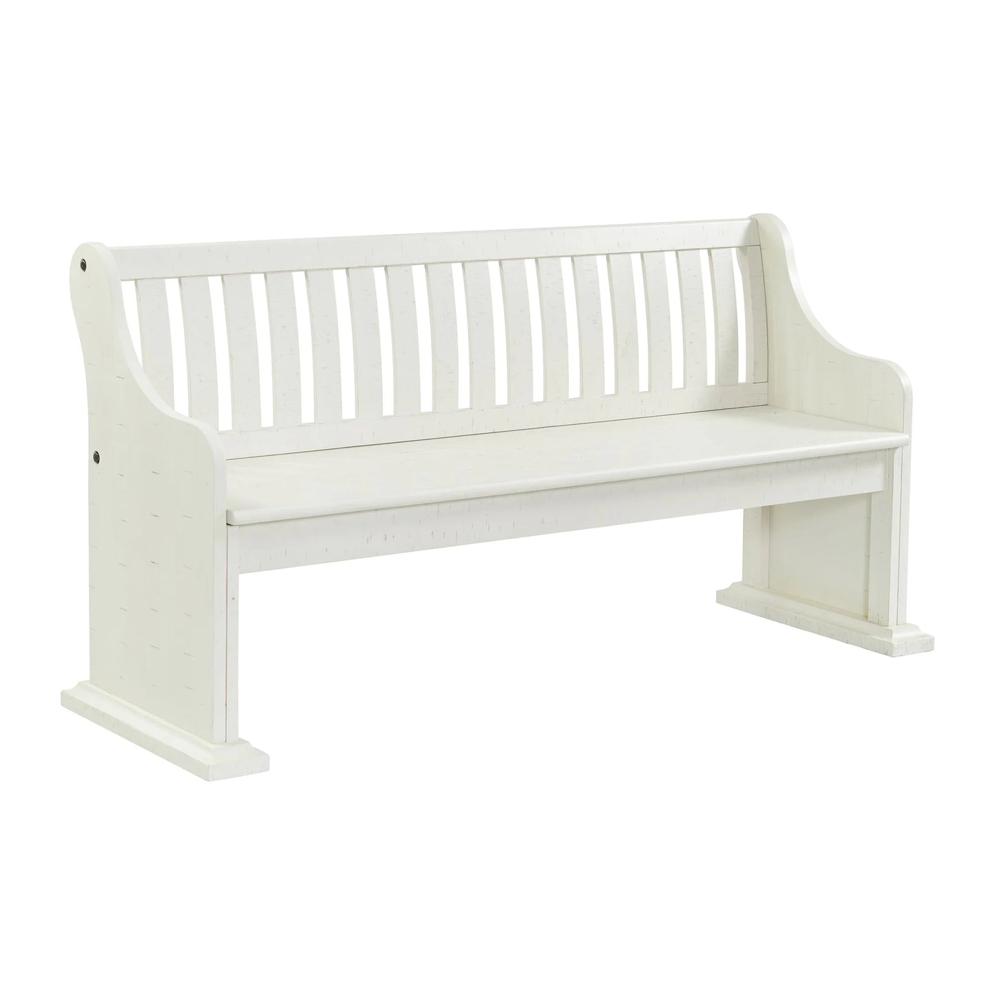 Stone - Pew Bench With Storage - White
