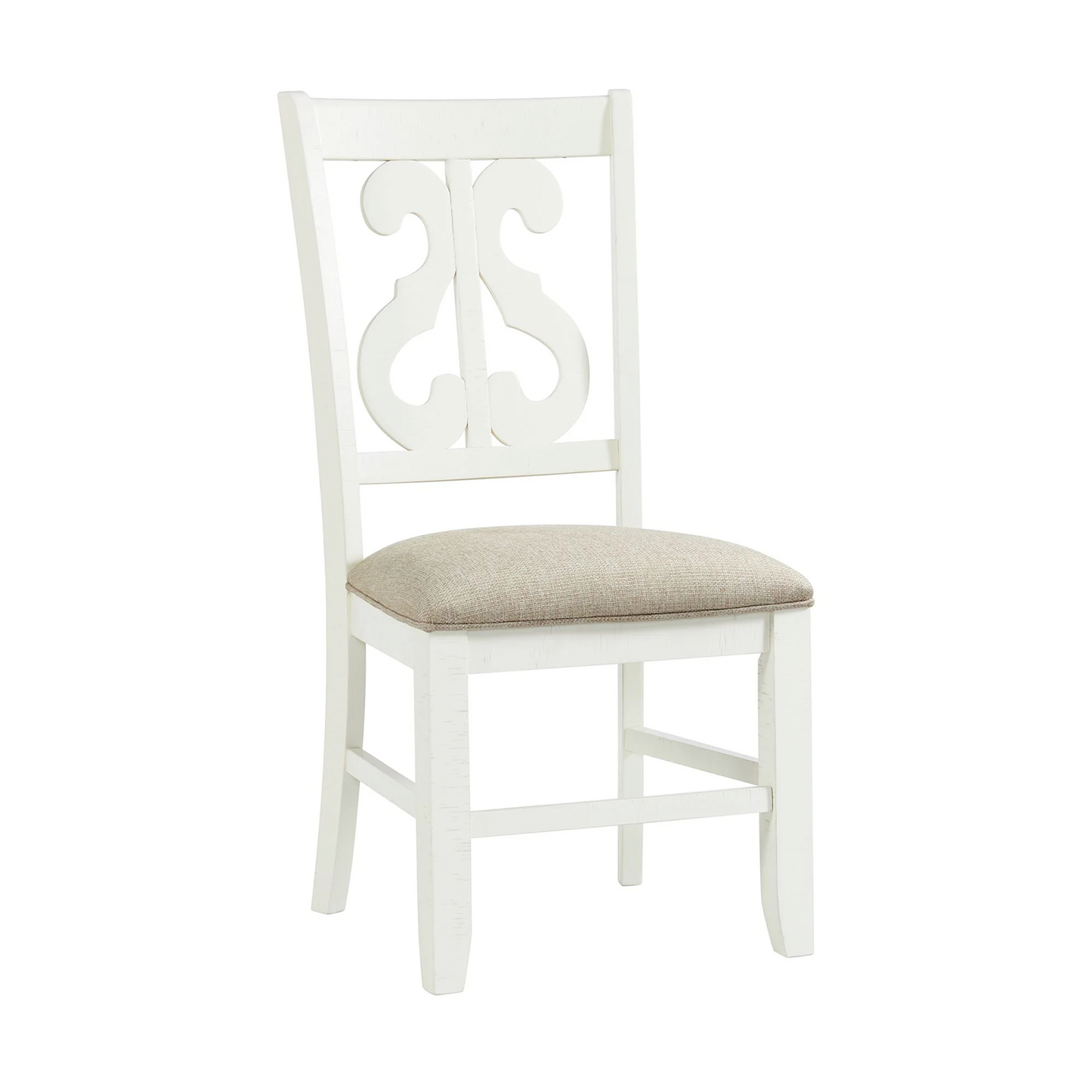 Stone - Wooden Swirl Back Side Chair (Set of 2) - White