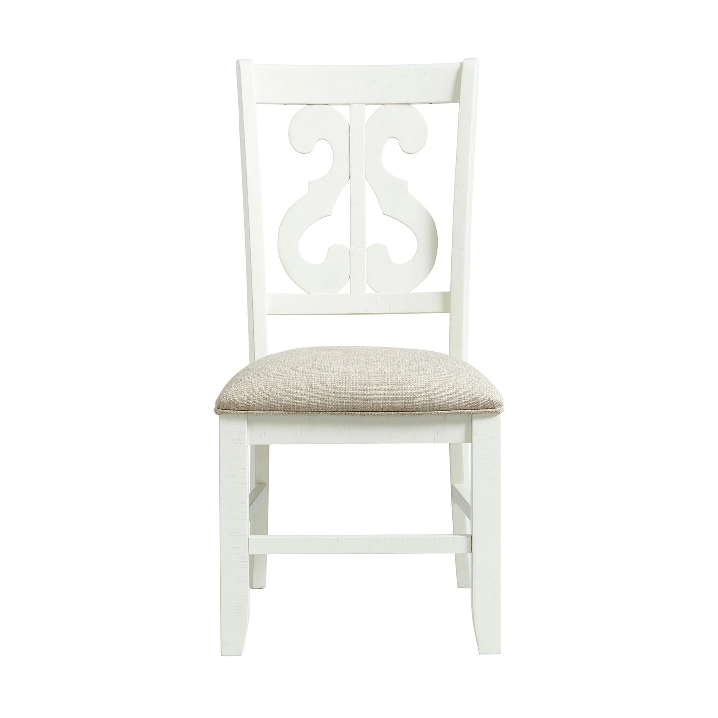 Stone - Wooden Swirl Back Side Chair (Set of 2) - White