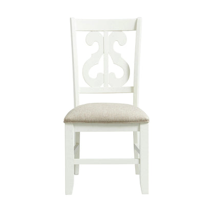 Stone - Wooden Swirl Back Side Chair (Set of 2) - White