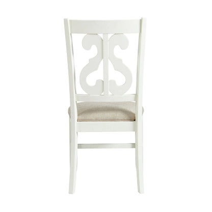 Stone - Wooden Swirl Back Side Chair (Set of 2) - White