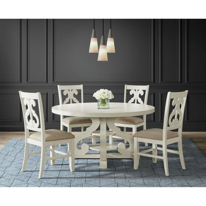 Stone - Round Dining Table With PU Base - White