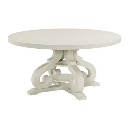 Stone - Round Dining Table With PU Base - White