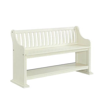 Stone - Counter Pew Bench - White