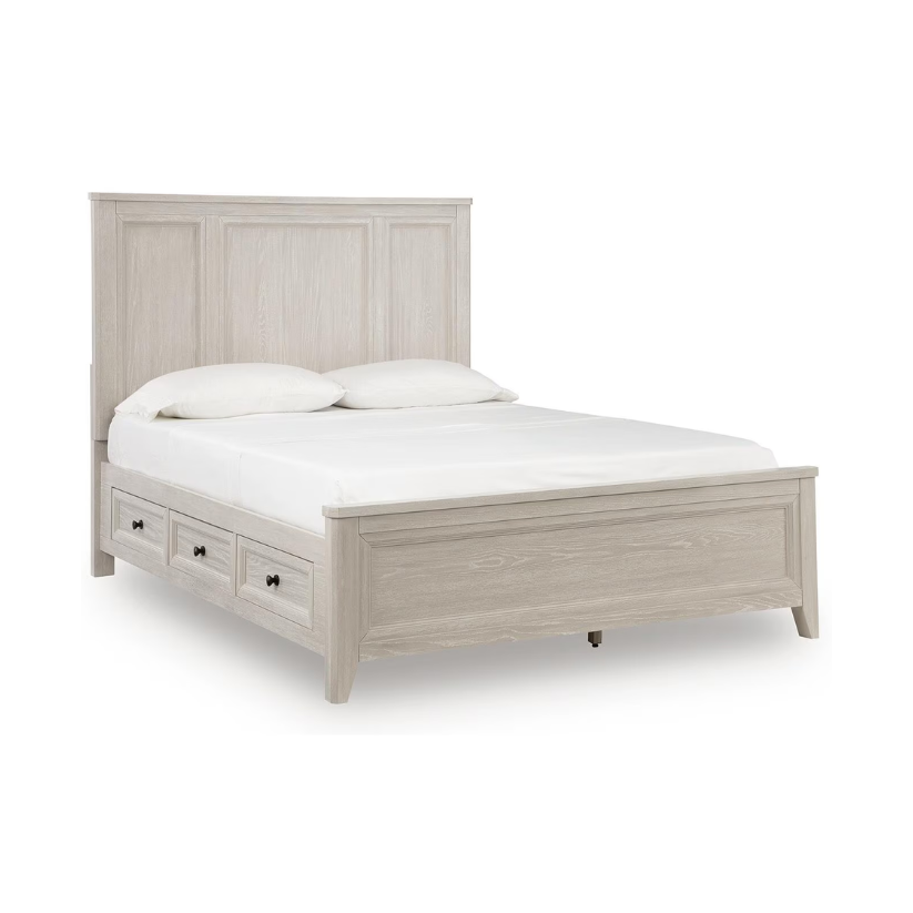 Darbonton - Queen Panel Storage Bed - Dove White