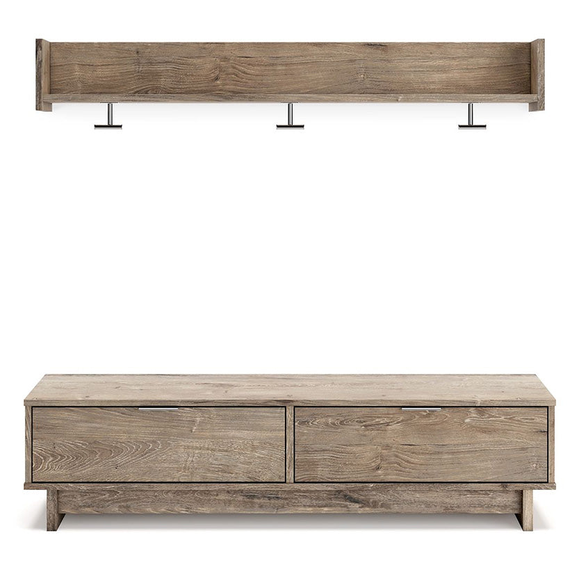 Oliah - Natural - Bench With Coat Rack