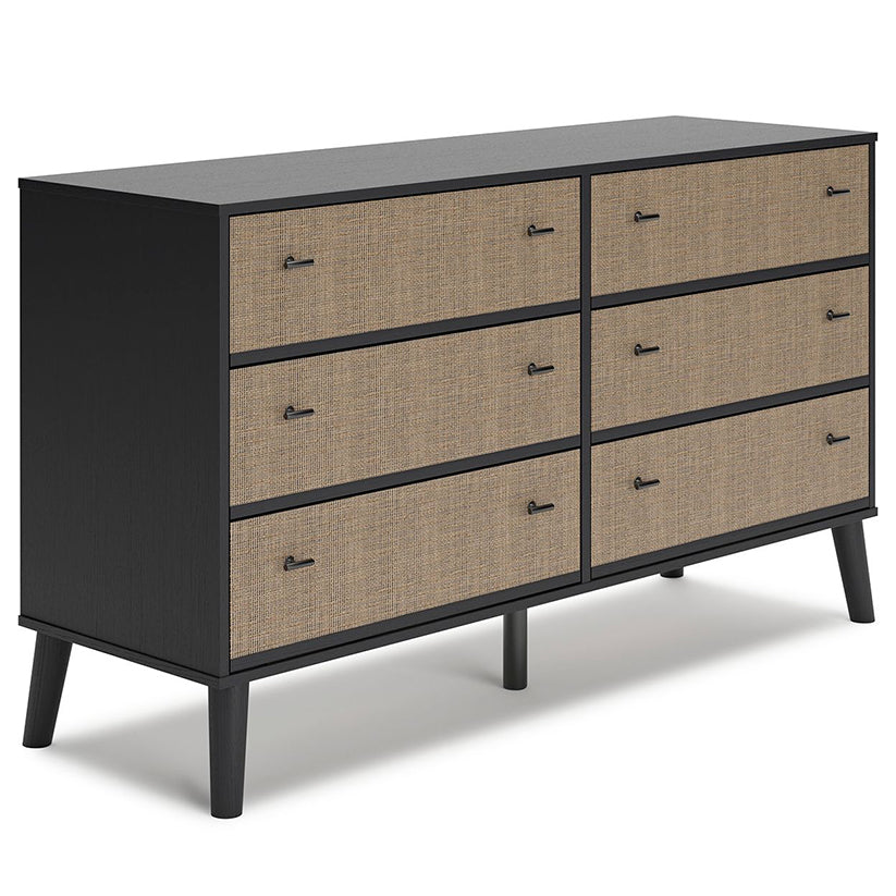 Charlang - Black / Gray - Six Drawer Dresser