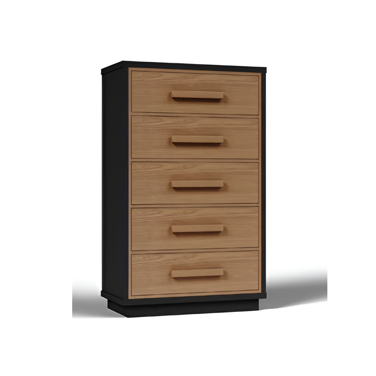 Kozmour - Five Drawer Chest - Black / Brown