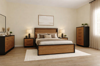 Kozmour - Twin Bookcase Complete Bed Frame - Black / Brown
