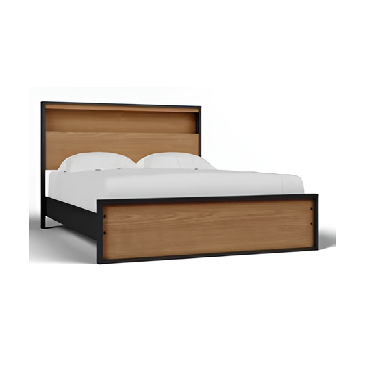 Kozmour - Queen Bookcase Complete Bed Frame - Black / Brown