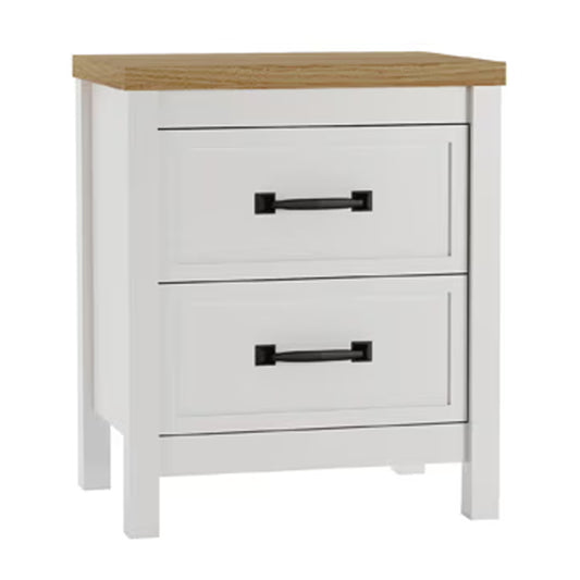Kerisden - Two Drawer Night Stand - White / Brown