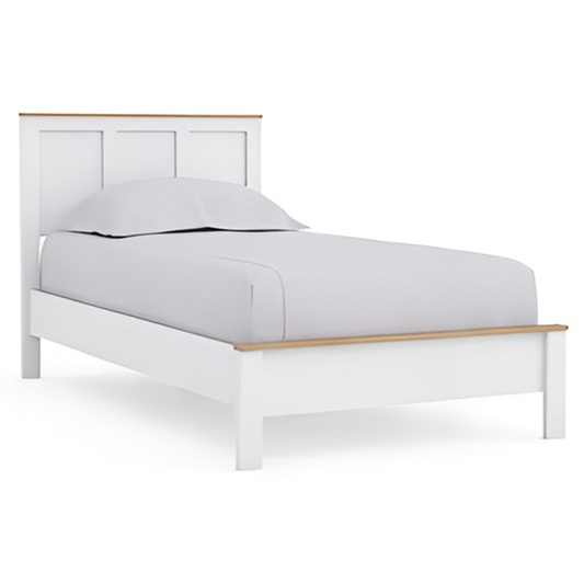 Kerisden - Twin Panel Complete Bed Frame - White / Brown