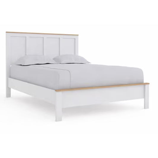 Kerisden - Queen Panel Complete Bed Frame - White / Brown