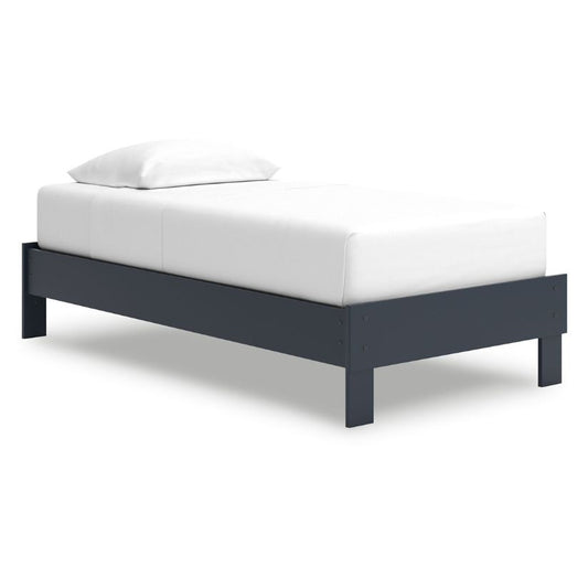 Simmenfort - Navy Blue - Twin Platform Bed