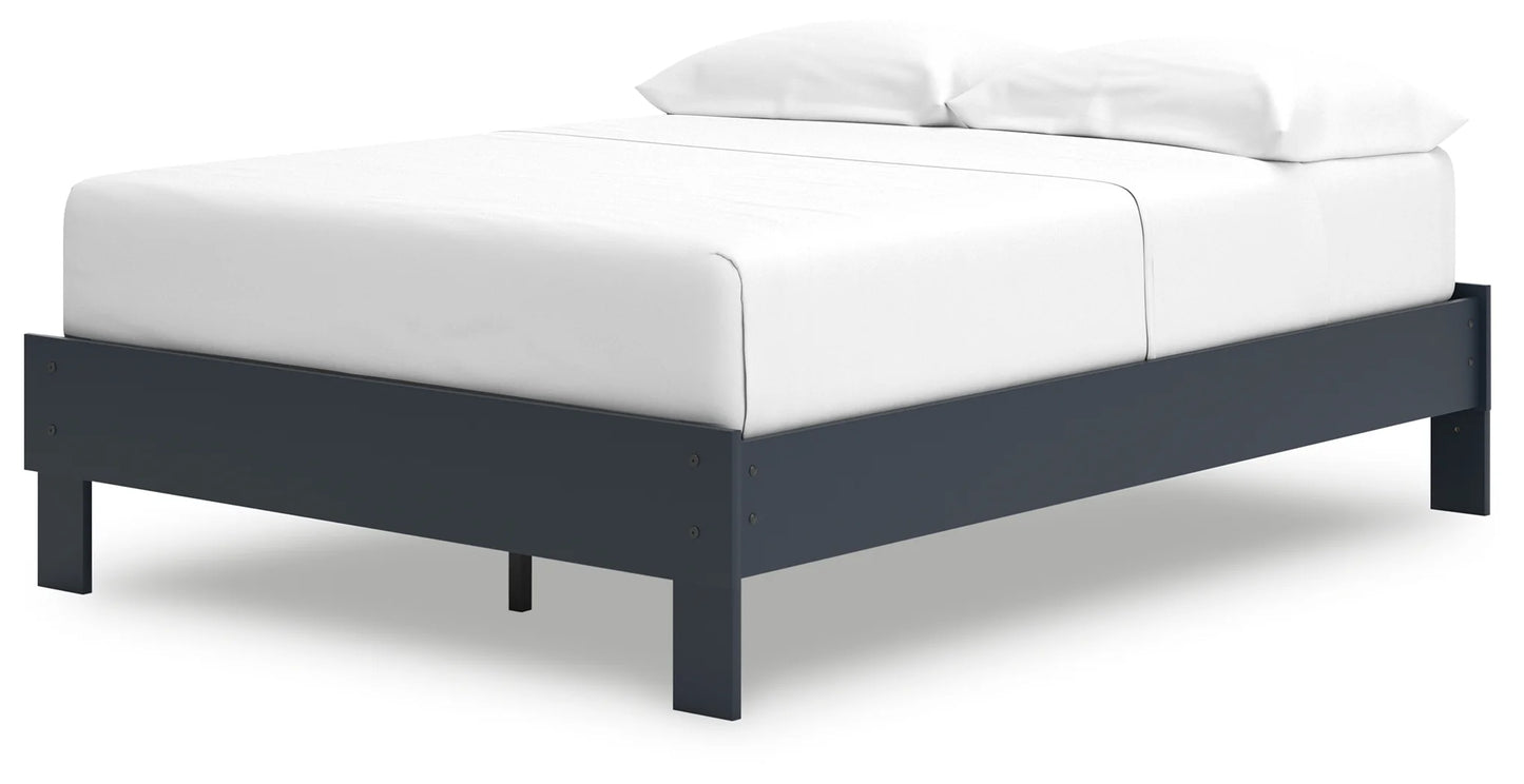 Simmenfort - Navy Blue - Full Platform Bed