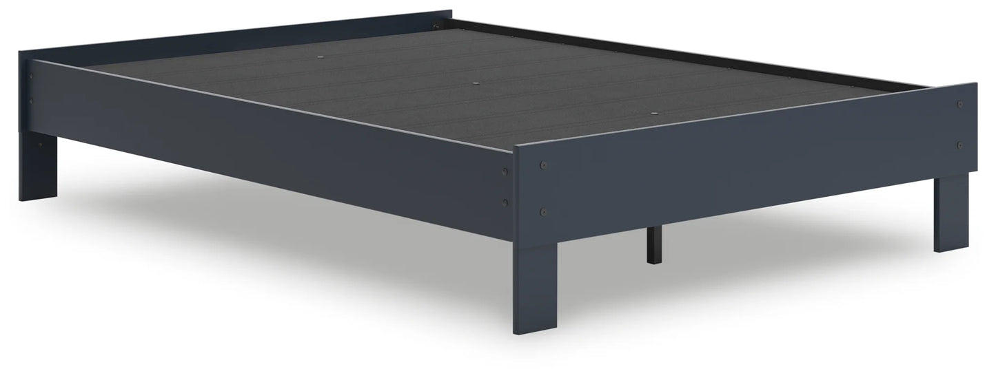 Simmenfort - Navy Blue - Full Platform Bed-3