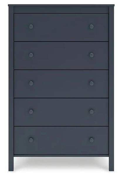 Simmenfort - Navy Blue - Five Drawer Chest-4