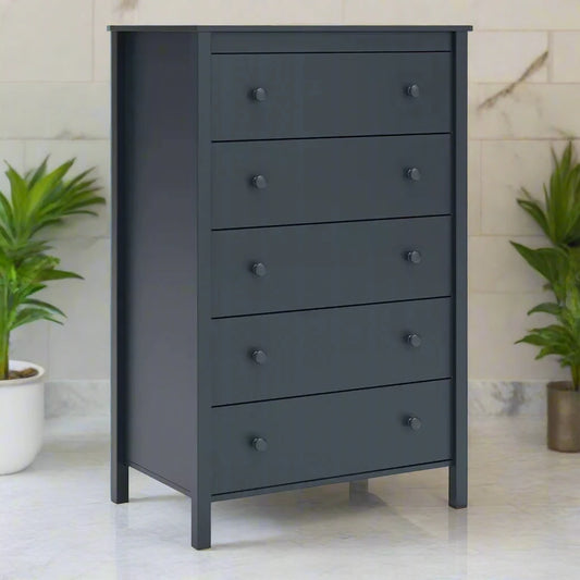 Simmenfort - Navy Blue - Five Drawer Chest