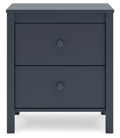 Simmenfort - Navy Blue - Two Drawer Night Stand