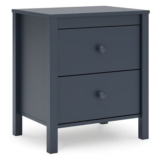 Simmenfort - Navy Blue - Two Drawer Night Stand