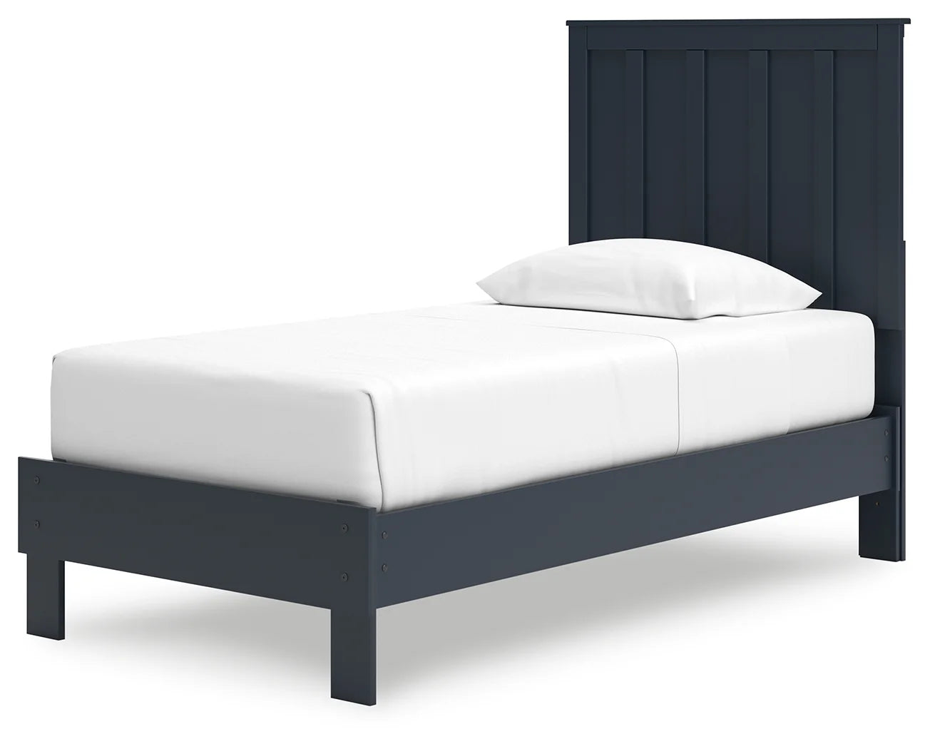 Simmenfort - Navy Blue - Twin Platform Bed With Panel Headboard