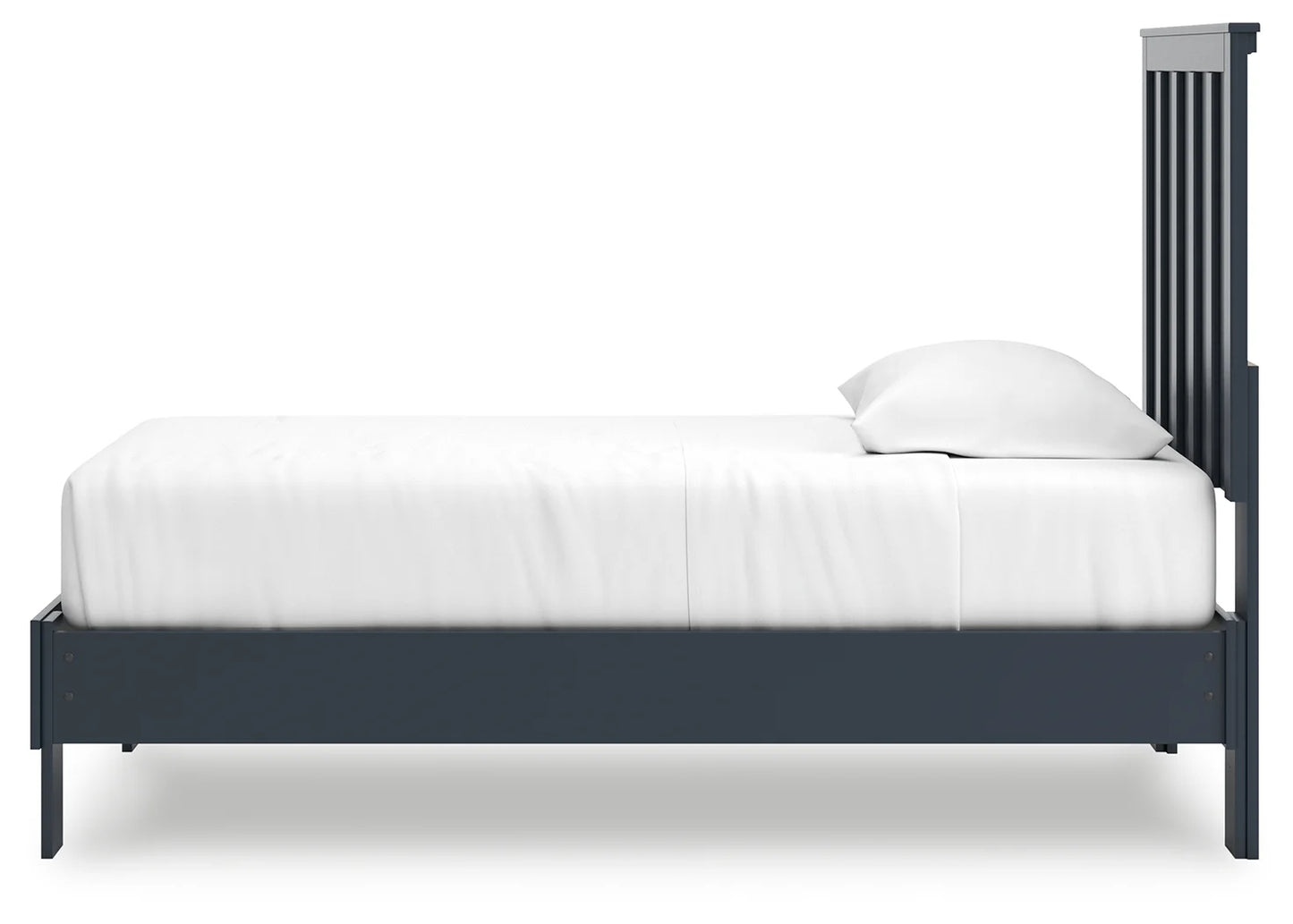 Simmenfort - Navy Blue - Twin Platform Bed With Panel Headboard-5