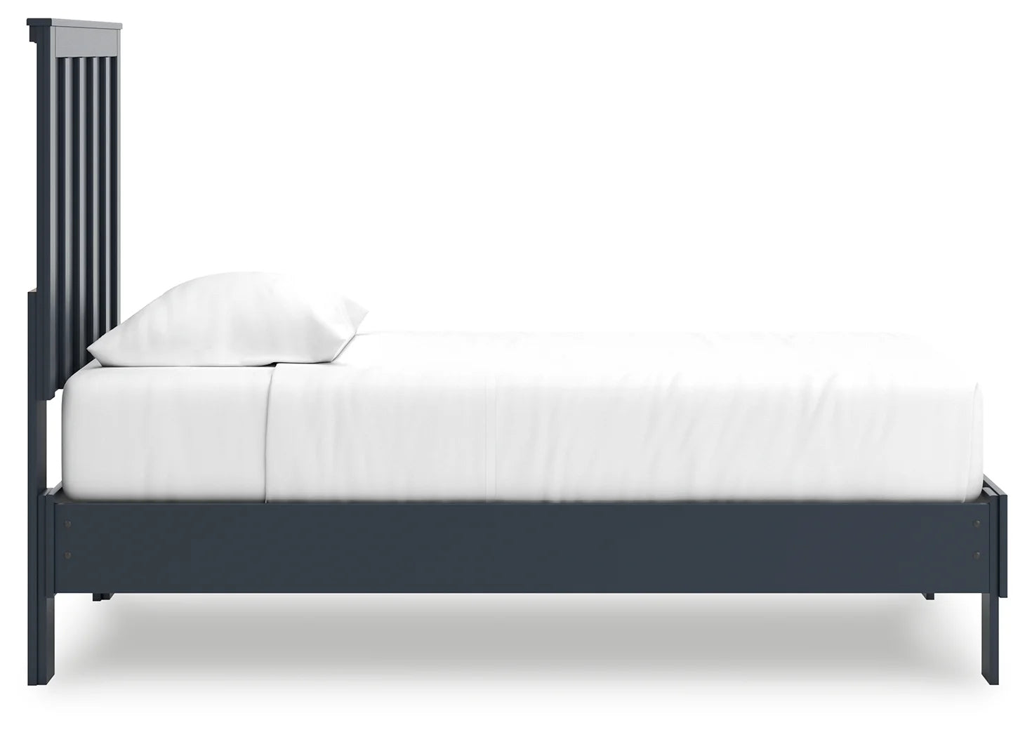 Simmenfort - Navy Blue - Twin Platform Bed With Panel Headboard-6