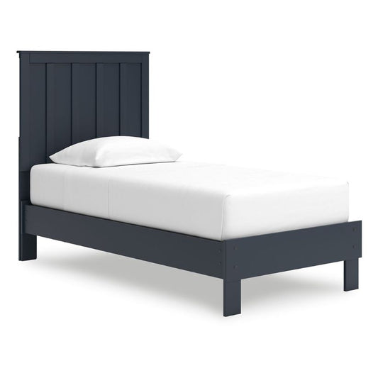 Simmenfort - Navy Blue - Twin Platform Bed With Panel Headboard