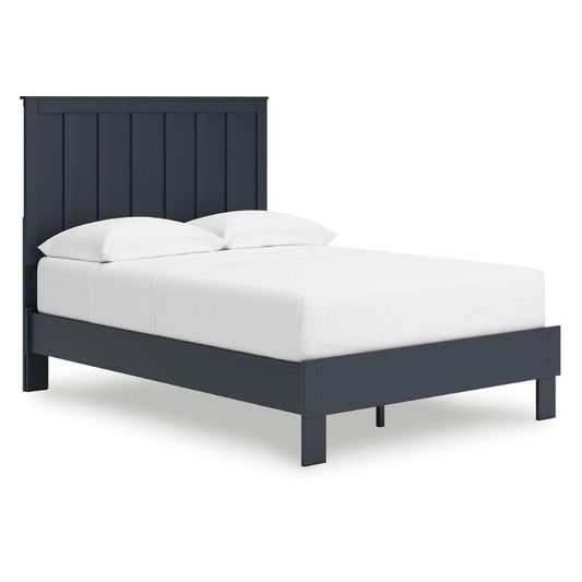 Simmenfort - Navy Blue - Full Platform Bed With Panel Headboard