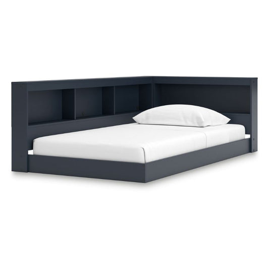 Simmenfort - Navy Blue - Twin Bookcase Storage Bed