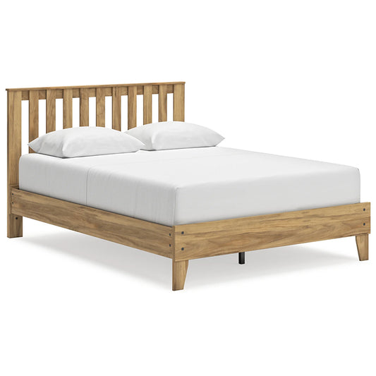 Bermacy - Light Brown - Queen Platform Panel Bed