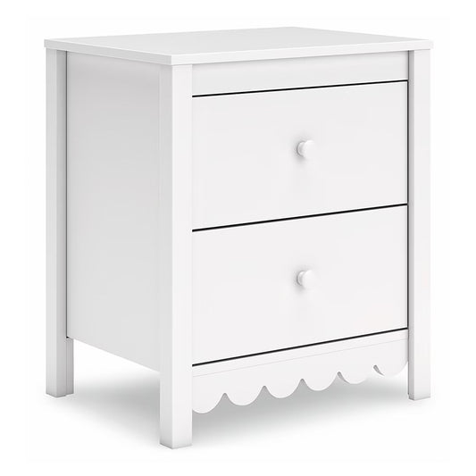 Hallityn - White - Two Drawer Night Stand