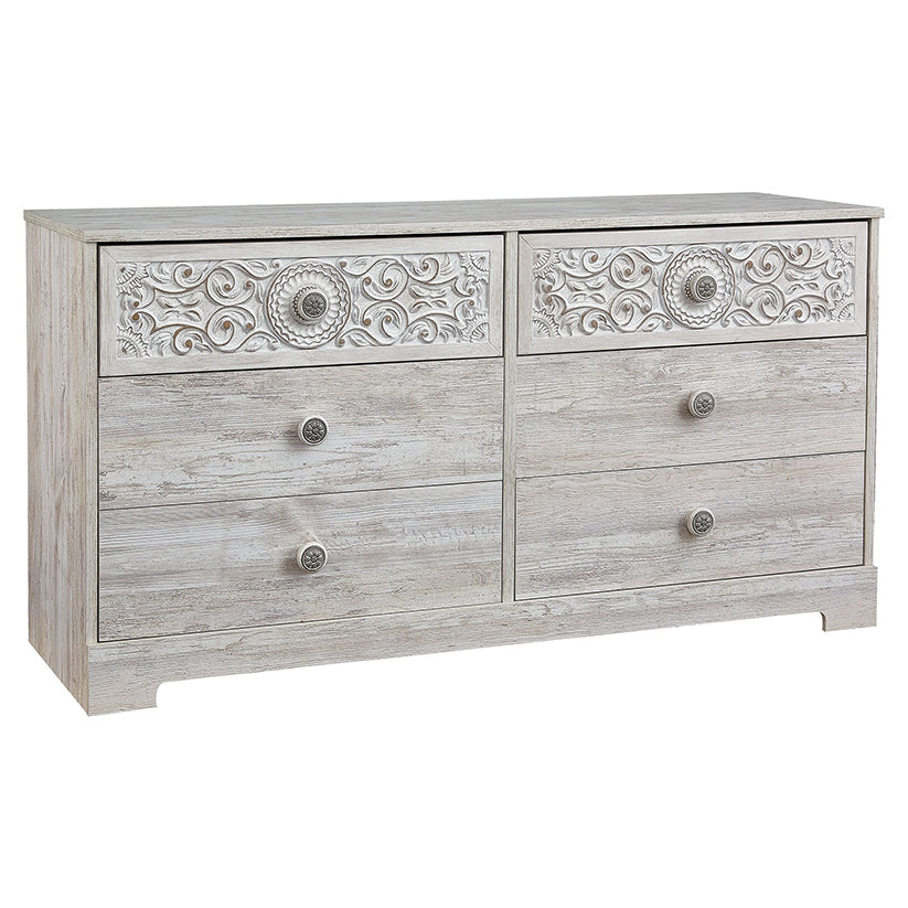 Paxberry - Whitewash - Six Drawer Dresser - Weatherworn