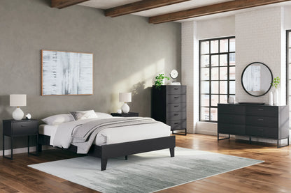 Socalle - Black - Queen Platform Bed-8