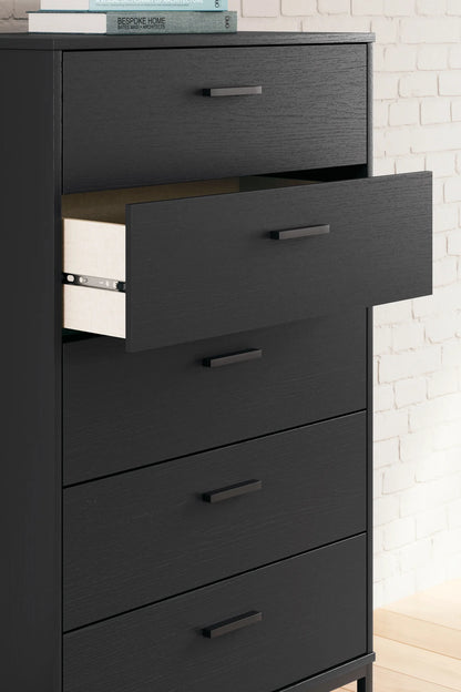 Socalle - Black - Five Drawer Chest-4