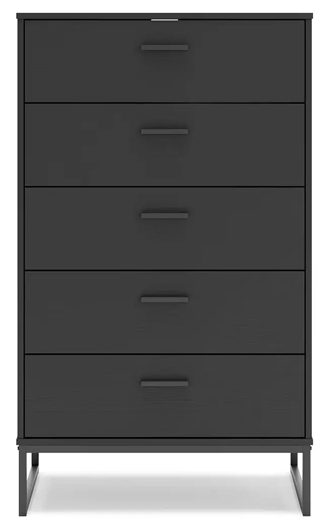 Socalle - Black - Five Drawer Chest-5