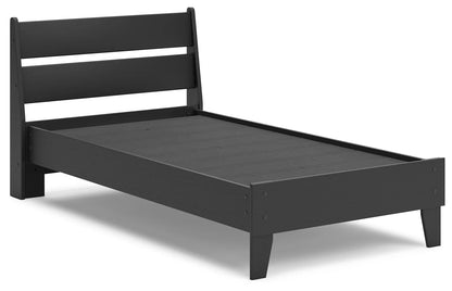 Socalle - Black - Twin Panel Platform Bed