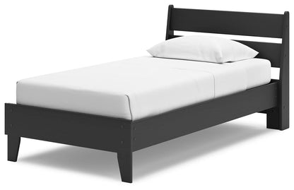 Socalle - Black - Twin Panel Platform Bed