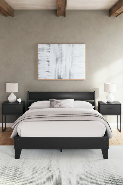 Socalle - Black - Queen Panel Platform Bed-9