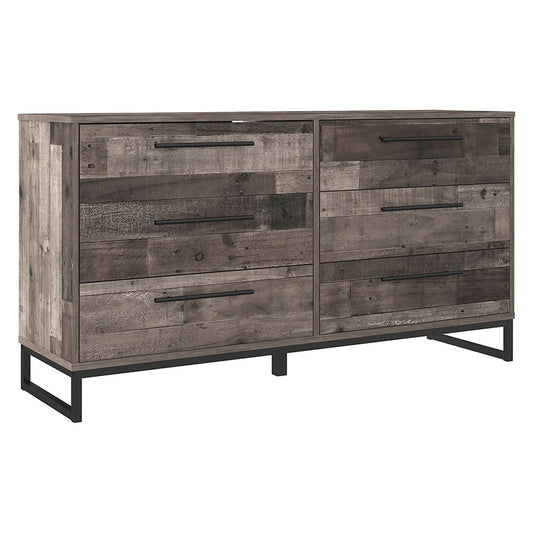 Neilsville - Black / Gray - Six Drawer Dresser