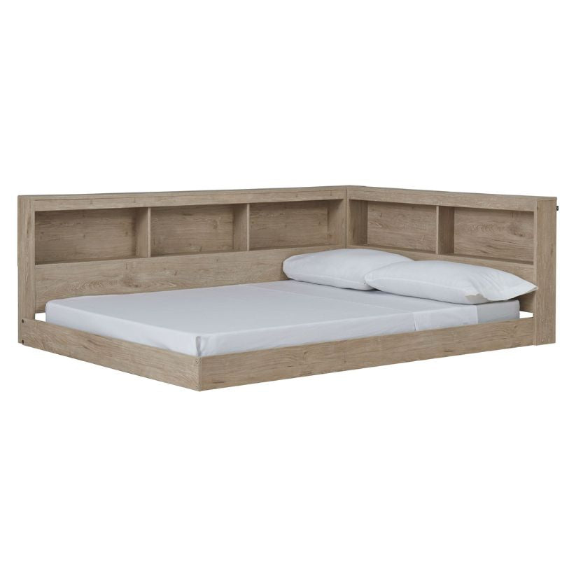 Oliah - Natural - Full Bookcase Storage Bed